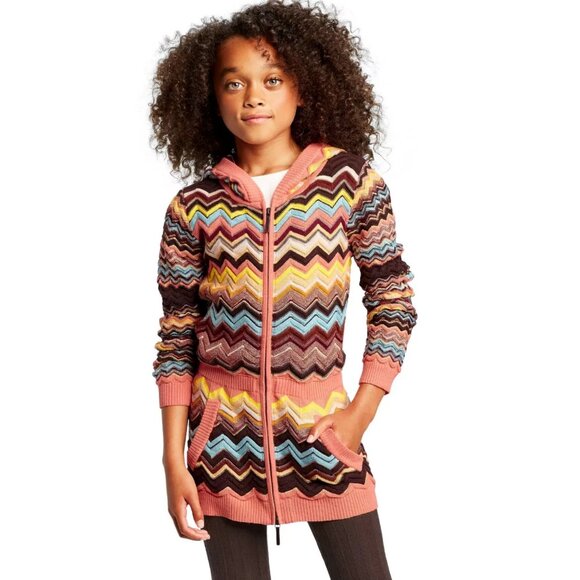 Girls Missoni Chevron hoodie sweater jacket size XS - Picture 1 of 7